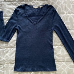 Michael Stars Sapphire Blue V Neck Shirt